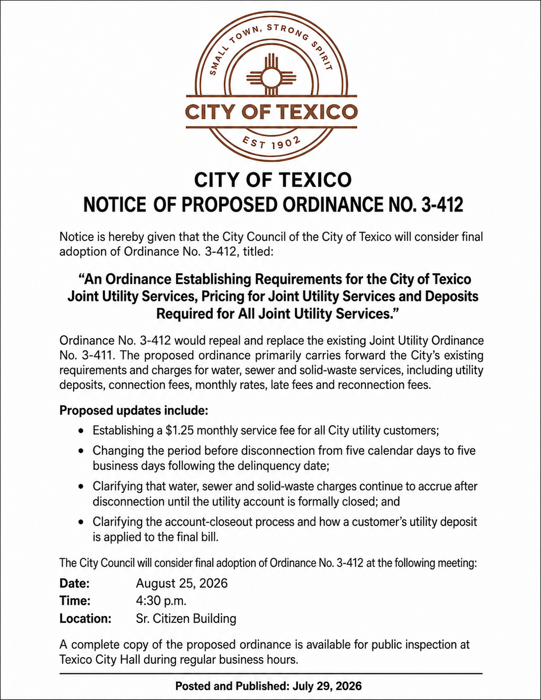 Photo from City of Texico NM